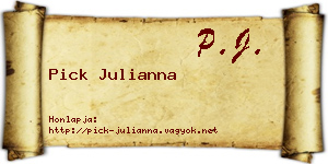 Pick Julianna névjegykártya